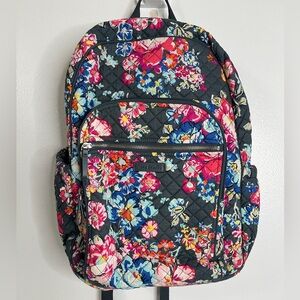 Vera Bradley backpack pretty in posies grey floral READ description